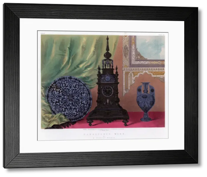Framed Print : Damascened Work, 19th century. Artist: John Burley Waring Framed Print : Damascened Work, 19th century. Artist: John Burley Waring