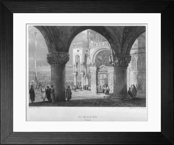 Framed Print : St Marks, Venice, 19th century. Artist: William Finden Framed Print : St Marks, Venice, 19th century. Artist: William Finden