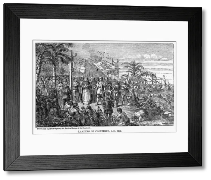 Framed Print : Landing of Columbus, AD 1492, (1877) Framed Print : Landing of Columbus, AD 1492, (1877)