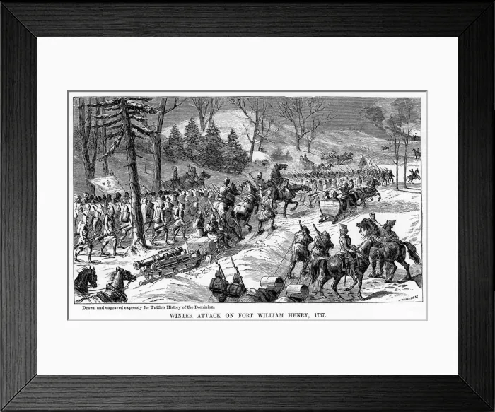 Framed Print : Winter Attack on Fort William Henry, New York State, 1757, (c1877)