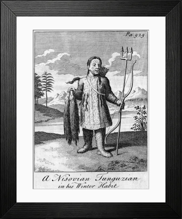 Framed Print : A Nisovian Tunguzian in his Winter Habit, c18th century Framed Print : A Nisovian Tunguzian in his Winter Habit, c18th century