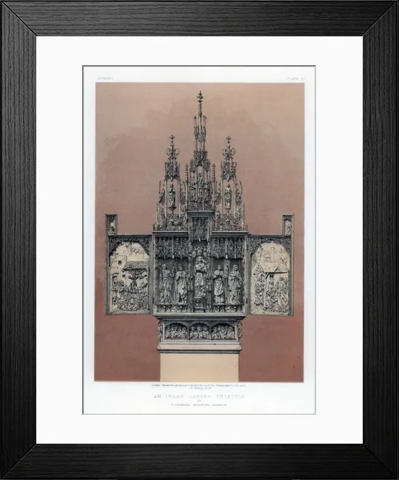 Framed Print : An Ivory Carved Triptych, 19th century. Artist: John Burley Waring Framed Print : An Ivory Carved Triptych, 19th century. Artist: John Burley Waring