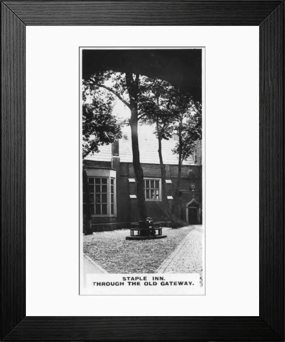Framed Print : Staple Inn, Through the Old Gateway, London, c1920s Framed Print : Staple Inn, Through the Old Gateway, London, c1920s