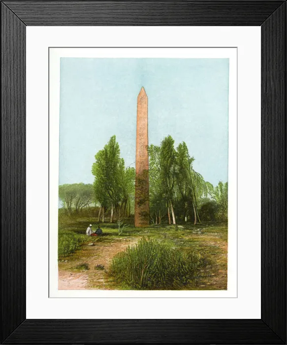 Framed Print : Obelisk at Heliopolis, Egypt, c1870. Artist: W Dickens Framed Print : Obelisk at Heliopolis, Egypt, c1870. Artist: W Dickens
