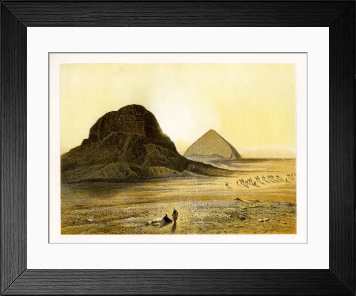 Framed Print : Brick Pyramids of Dashur, Egypt, c1870. Artist: W Dickens Framed Print : Brick Pyramids of Dashur, Egypt, c1870. Artist: W Dickens