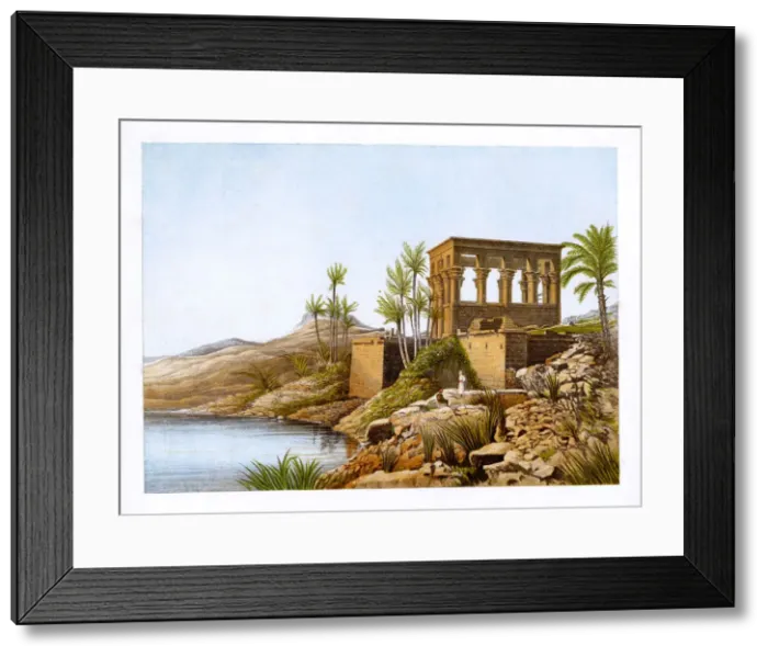 Framed Print : Egyptian temple by the River Nile, Egypt, c1870. Artist: W Dickens Framed Print : Egyptian temple by the River Nile, Egypt, c1870. Artist: W Dickens