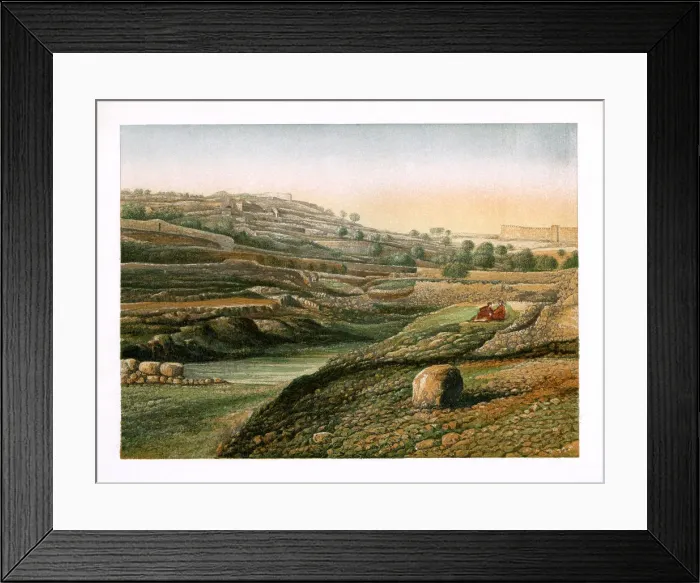 Framed Print : The Valley and Lower Pool of Gihon, Jerusalem, c1870. Artist: W Dickens Framed Print : The Valley and Lower Pool of Gihon, Jerusalem, c1870. Artist: W Dickens