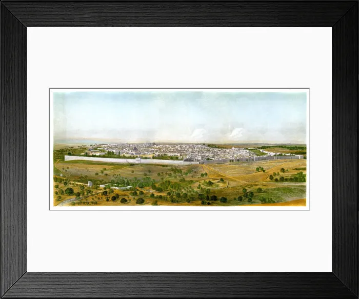 Framed Print : Panorama of Jerusalem, c1870. Artist: W Dickens Framed Print : Panorama of Jerusalem, c1870. Artist: W Dickens