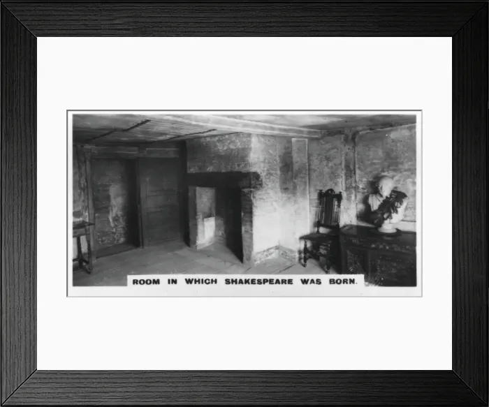 Framed Print : Room in which Shakespeare was born, (c1920s) Framed Print : Room in which Shakespeare was born, (c1920s)