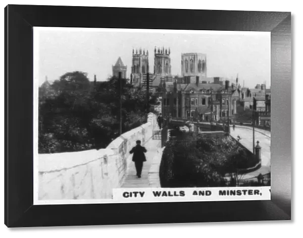 City walls and Minster, York, c1920s