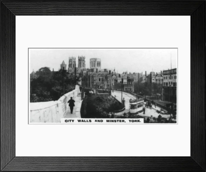 Framed Print : City walls and Minster, York, c1920s Framed Print : City walls and Minster, York, c1920s