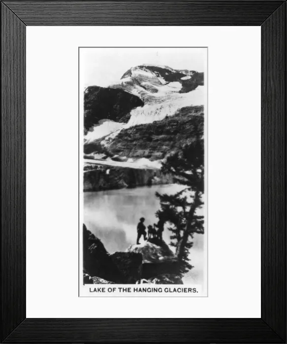 Framed Print : Lake of the Hanging Glaciers, Canada, c1920s Framed Print : Lake of the Hanging Glaciers, Canada, c1920s