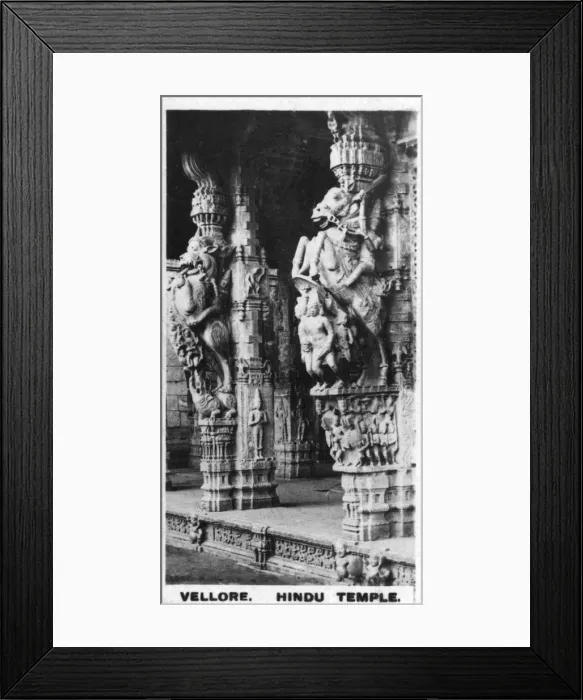 Framed Print : The front hall of a Hindu temple, Vellore, India, c1925 Framed Print : The front hall of a Hindu temple, Vellore, India, c1925