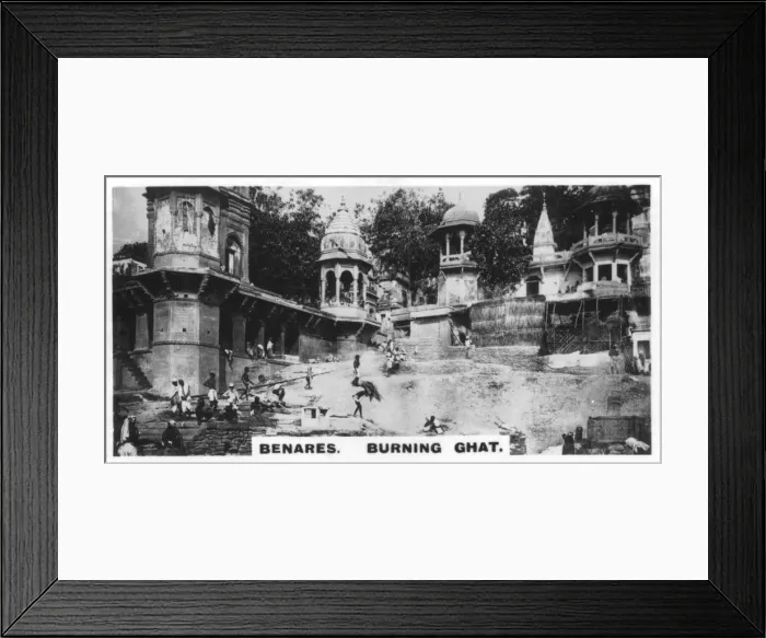 Framed Print : Burning Ghat, Benares, India, c1925 Framed Print : Burning Ghat, Benares, India, c1925