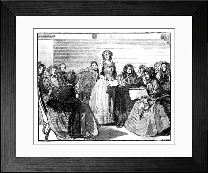 Framed Print : Meeting of the Ladies Committee at Stafford House, mid-late 19th century, (1888). Artist: M G Gow Framed Print : Meeting of the Ladies Committee at Stafford House, mid-late 19th century, (1888). Artist: M G Gow
