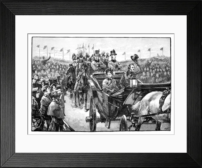 Framed Print : The Queens arrival in Peel Park near Manchester, 1851, (1888) Framed Print : The Queens arrival in Peel Park near Manchester, 1851, (1888)