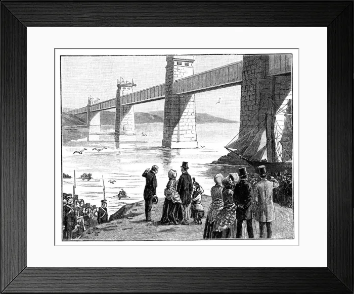 Framed Print : The Queens visit to the Britannia Tubular Bridge, Wales, c1888 Framed Print : The Queens visit to the Britannia Tubular Bridge, Wales, c1888