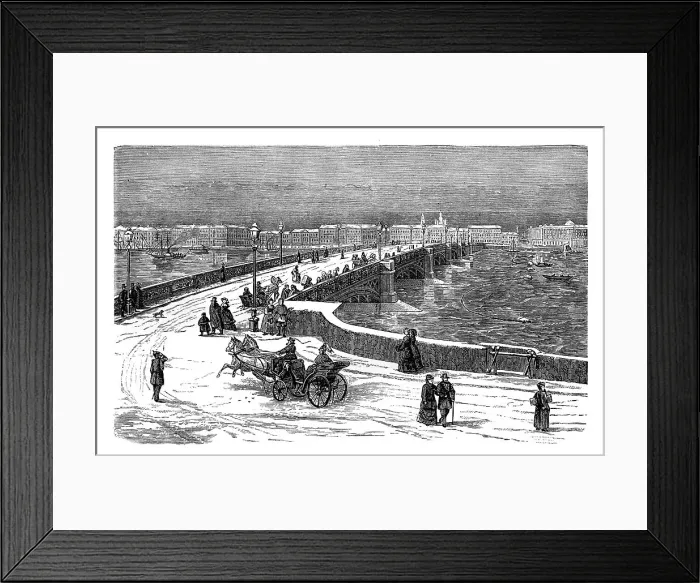 Framed Print : The Nicolai Bridge across the River Neva, St Petersburg, Russia, c1888 Framed Print : The Nicolai Bridge across the River Neva, St Petersburg, Russia, c1888
