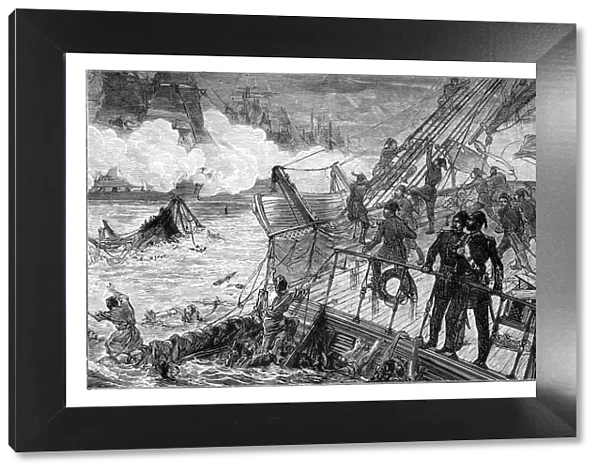 Destruction of the Turkish fleet at Sinope, 1853, (1900)