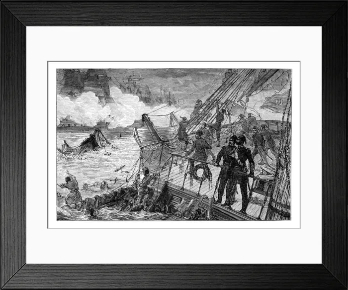 Framed Print : Destruction of the Turkish fleet at Sinope, 1853, (1900) Framed Print : Destruction of the Turkish fleet at Sinope, 1853, (1900)