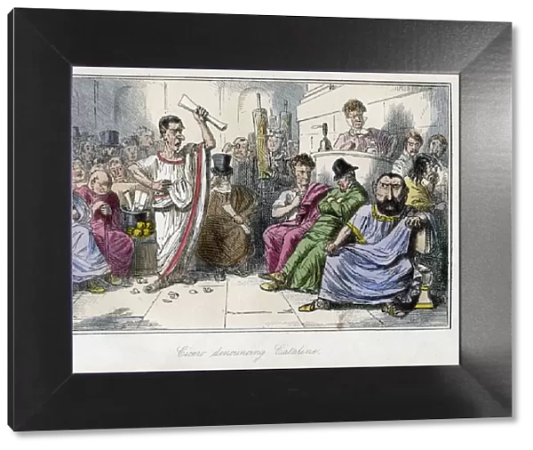 Cicero denouncing Cataline, 1850s. Artist: John Leech
