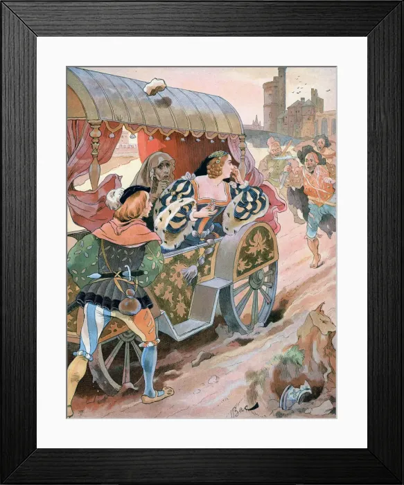 Framed Print : Attack on a carriage, Quai de Nesles, Reign of Francis I, 16th century, c1870-1950. Artist: Ferdinand Sigismund Bac Framed Print : Attack on a carriage, Quai de Nesles, Reign of Francis I, 16th century, c1870-1950. Artist: Ferdinand Sigismund Bac