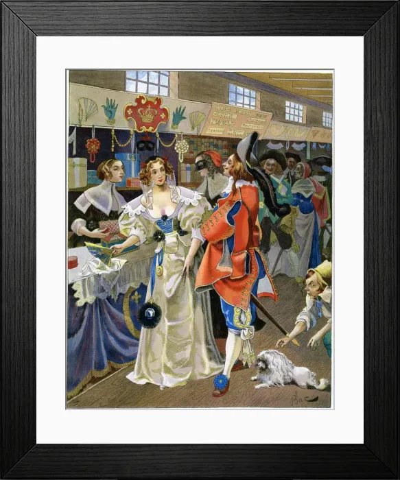 Framed Print : Les Galeries de Bois during the reign of Louis XIII, 17th century, c1870-1950. Artist: Ferdinand Sigismund Bac Framed Print : Les Galeries de Bois during the reign of Louis XIII, 17th century, c1870-1950. Artist: Ferdinand Sigismund Bac