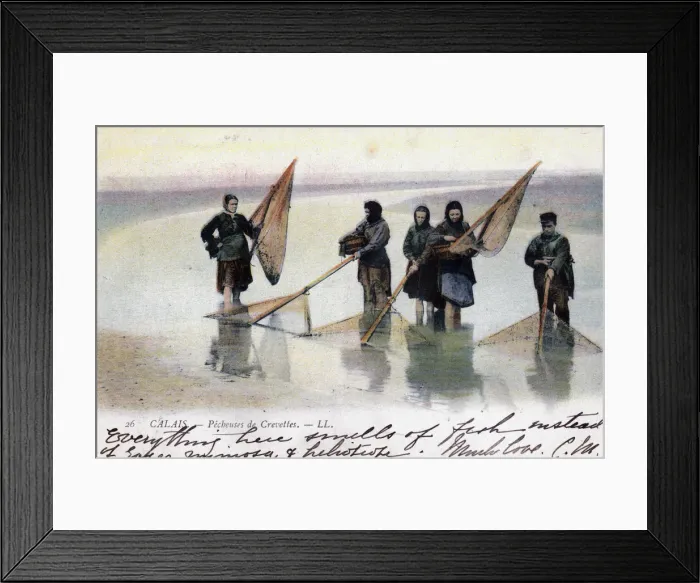 Framed Print : Women shrimp fishers, Calais, 1905 Framed Print : Women shrimp fishers, Calais, 1905