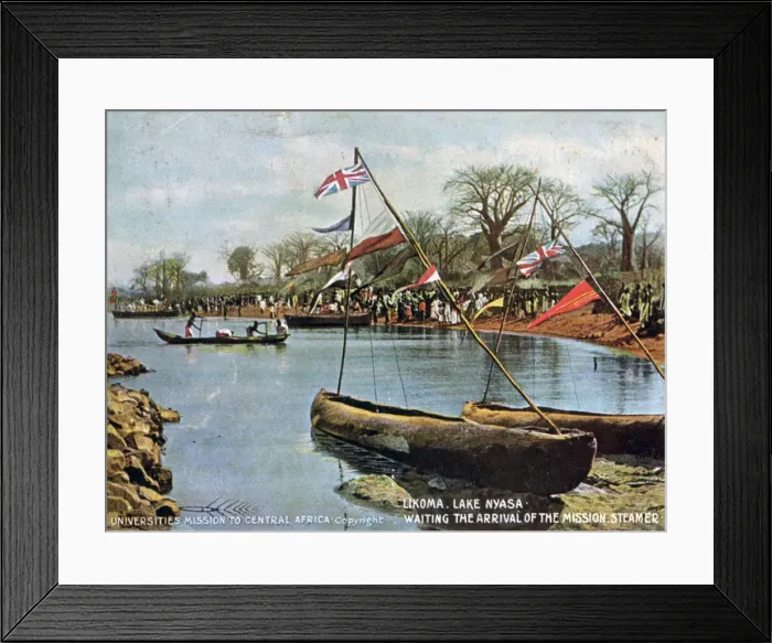 Framed Print : Waiting the Arrival of the Mission Steamer, Likoma, Lake Nyasa, Africa, 1904 Framed Print : Waiting the Arrival of the Mission Steamer, Likoma, Lake Nyasa, Africa, 1904