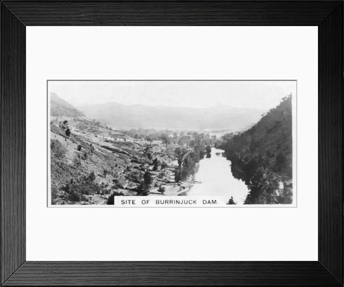 Framed Print : Site of the Burrinjuck Dam, New South Wales, Australia, 1928 Framed Print : Site of the Burrinjuck Dam, New South Wales, Australia, 1928