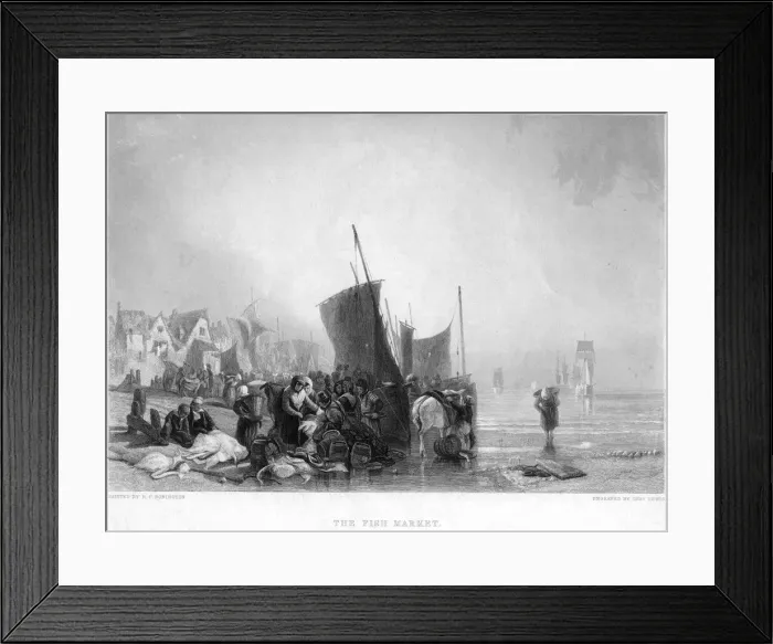 Framed Print : The Fish Market, c1820s. Artist: Charles Lewis Framed Print : The Fish Market, c1820s. Artist: Charles Lewis