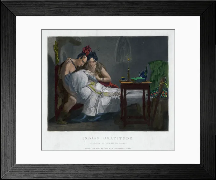 Framed Print : Indian Gratitude - Peruvians attending Las Cassas, (19th century) Framed Print : Indian Gratitude - Peruvians attending Las Cassas, (19th century)