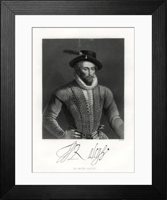 Framed Print : Sir Walter Raleigh, 19th century. Artist: W Holl Framed Print : Sir Walter Raleigh, 19th century. Artist: W Holl