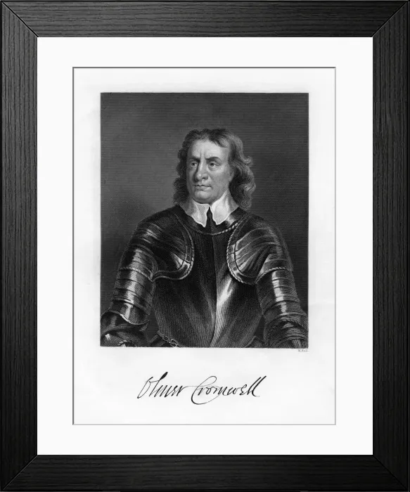 Framed Print : Oliver Cromwell, English soldier and statesman, 19th century. Artist: W Holl Framed Print : Oliver Cromwell, English soldier and statesman, 19th century. Artist: W Holl