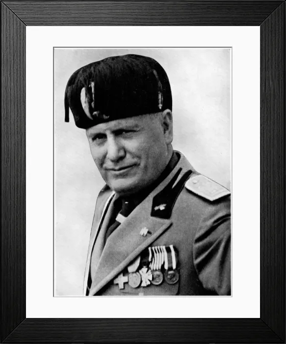 Framed Print : Benito Mussolini, Italian fascist dictator, 20th century. Artist: Mussolini Framed Print : Benito Mussolini, Italian fascist dictator, 20th century. Artist: Mussolini