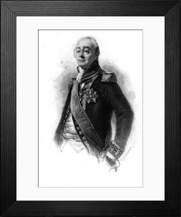 Framed Print : James Saumarez (1759-1836), 1st Baron de Saumarez, 1837. Artist: William Greatbach Framed Print : James Saumarez (1759-1836), 1st Baron de Saumarez, 1837. Artist: William Greatbach