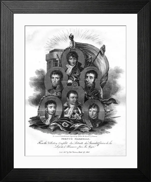 Framed Print : A selection of French marshals, 1815. Artist: Edward Topham Framed Print : A selection of French marshals, 1815. Artist: Edward Topham
