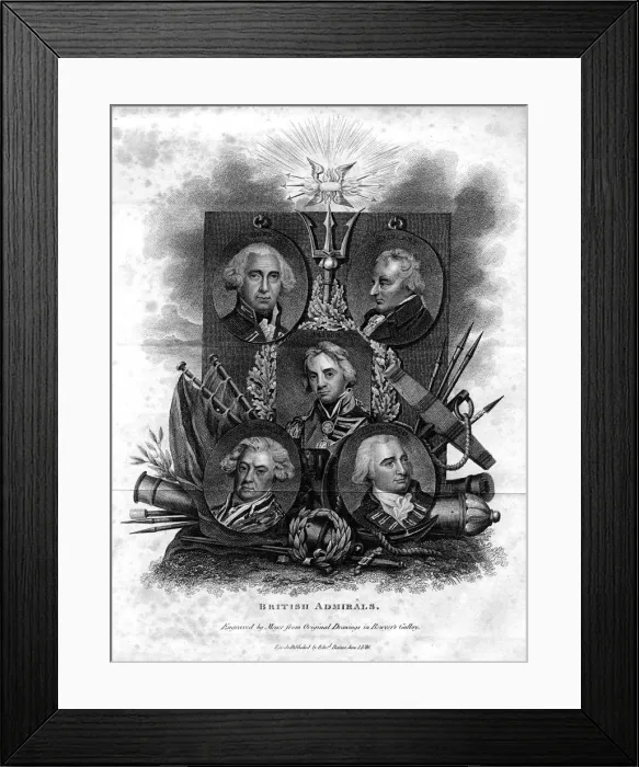 Framed Print : A seletion of British Admirals, 1816. Artist: Meyer Framed Print : A seletion of British Admirals, 1816. Artist: Meyer