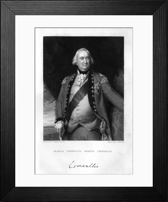 Framed Print : Charles Cornwallis (1738-1805), 1st Marquess Cornwallis, 1839. Artist:s Freeman Framed Print : Charles Cornwallis (1738-1805), 1st Marquess Cornwallis, 1839. Artist:s Freeman