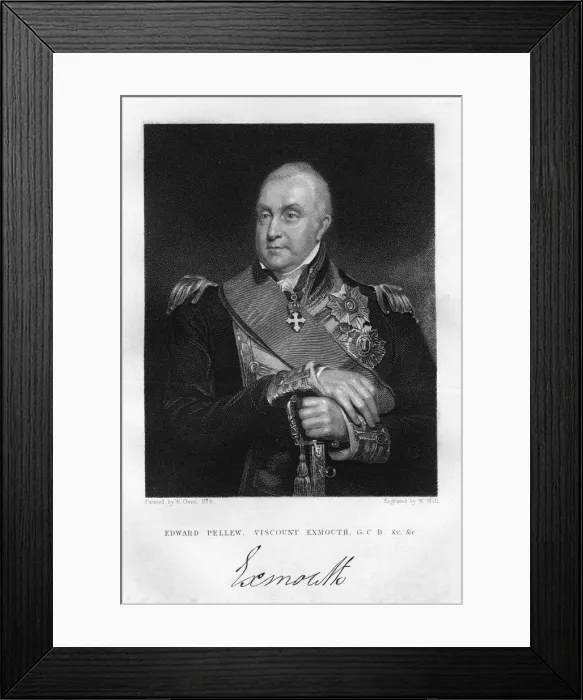 Framed Print : Admiral Edward Pellew (1757-1833), 1st Viscount Exmouth, 1837. Artist: W Holl