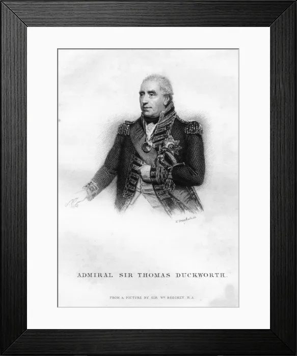 Framed Print : Sir John Thomas Duckworth (1747-1817), British naval officer, 1837. Artist: W Greatbatch Framed Print : Sir John Thomas Duckworth (1747-1817), British naval officer, 1837. Artist: W Greatbatch