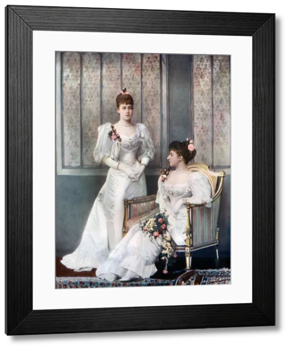 Framed Print : The Princess Victoria and Princess Charles of Denmark, late 19th century. Artist: W&D Downey Framed Print : The Princess Victoria and Princess Charles of Denmark, late 19th century. Artist: W&D Downey