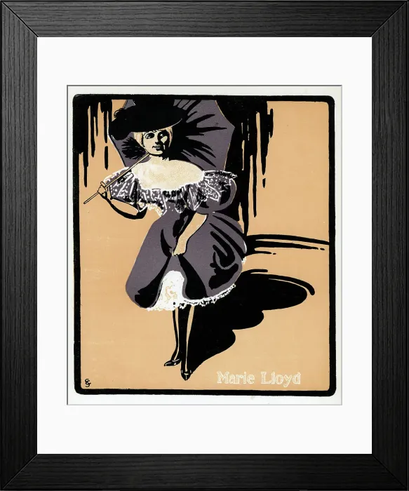 Framed Print : Marie Lloyd (1870-1922), English music hall singer, late 19th century Framed Print : Marie Lloyd (1870-1922), English music hall singer, late 19th century