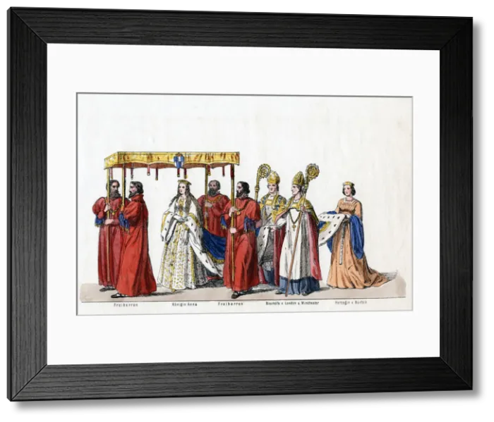 Framed Print : Costume designs for Shakespeares play, Henry VIII, 19th century Framed Print : Costume designs for Shakespeares play, Henry VIII, 19th century