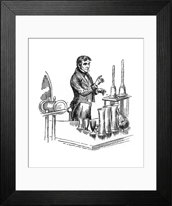 Framed Print : Michael Faraday lecturing at the Royal Institution, London, 1835 (20th century) Framed Print : Michael Faraday lecturing at the Royal Institution, London, 1835 (20th century)