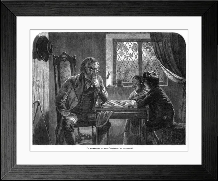 Framed Print : A Fix, Black to Move, 19th century. Artist: Cheltnam