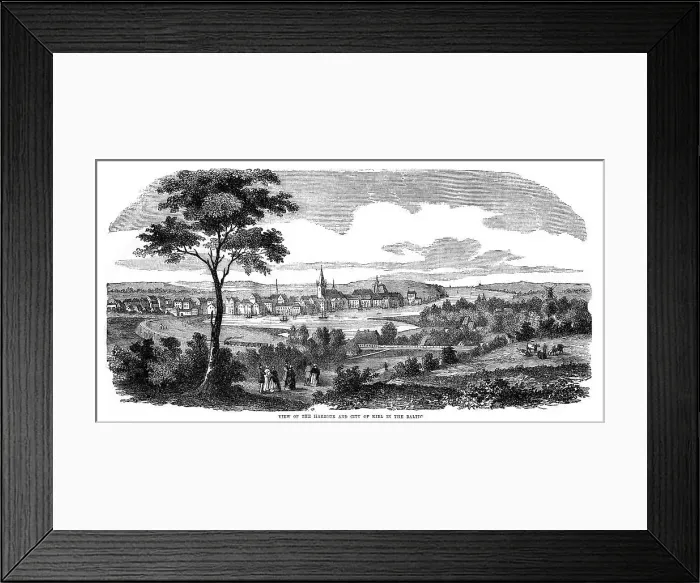 Framed Print : The harbour and city of Kiel, northern Germany, 1855 Framed Print : The harbour and city of Kiel, northern Germany, 1855