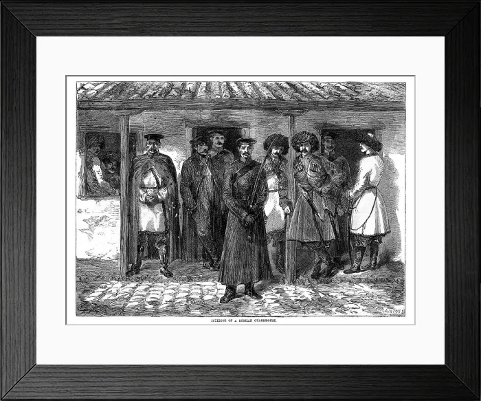 Framed Print : Interior of a Russian guardhouse, Crimean War, 1855 Framed Print : Interior of a Russian guardhouse, Crimean War, 1855