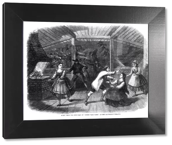 Scene from the play Sunny Vale Farm, performed at the Haymarket Theatre, London, 1864