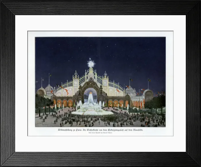 Framed Print : Fountains at the Palace of Electricity, Champ de Mars, Paris World Exposition 1889, (1900). Artist: Ewald Thiel Framed Print : Fountains at the Palace of Electricity, Champ de Mars, Paris World Exposition 1889, (1900). Artist: Ewald Thiel